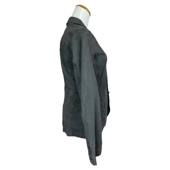 Eddie Bauer Legend Wash Gray Stretch Canvas Blazer Jacket Size 4 - Picture 5 of 7